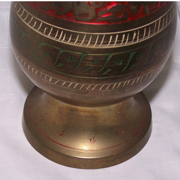 VTG Brass Bud Vase, East Indian - Picture 5 of 12